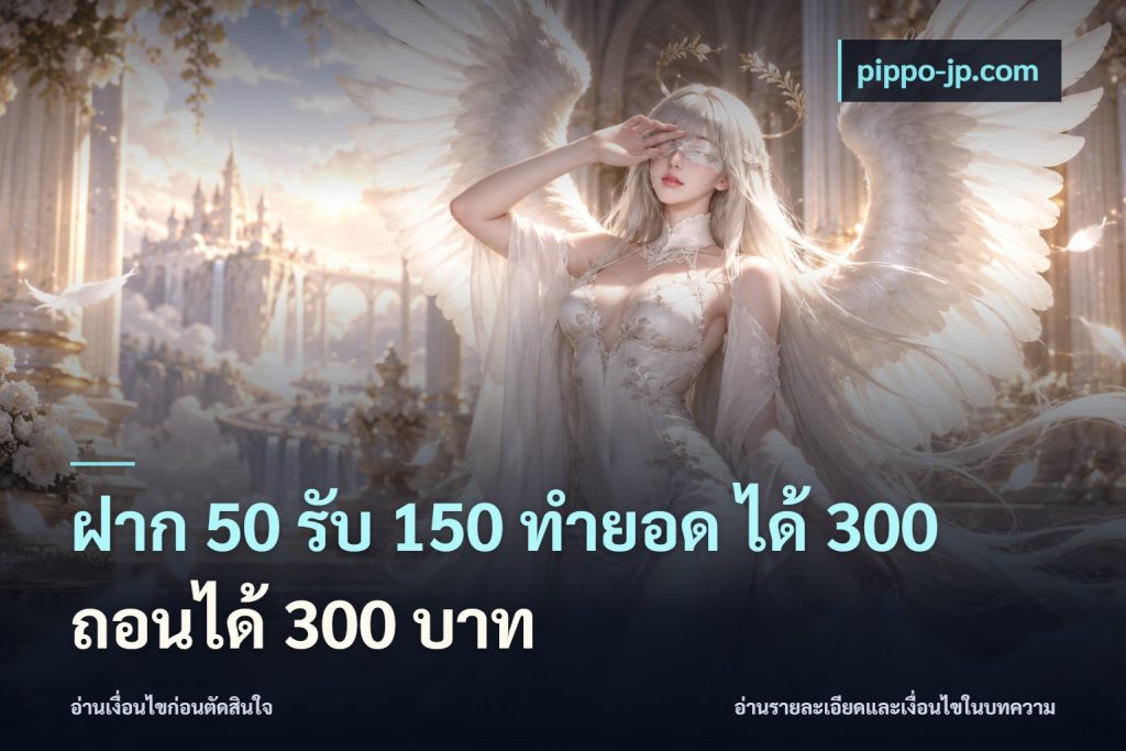 ฝาก 50 รับ 150 ทํายอด ได้ 300 ถอนได้ 300 บาท