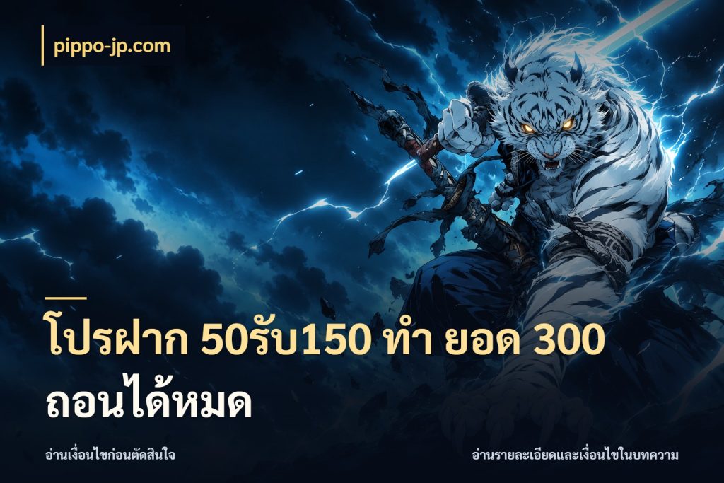โปรฝาก 50รับ150 ทํา ยอด 300 ถอนได้หมด รูปแบบโบนัสกับสิทธิ์ของสายเกม กับ pippo-jp.com