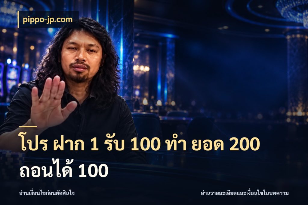 โปร ฝาก 1 รับ 100 ทํา ยอด 200 ถอนได้ 100 สนุกกับตัวเลือกโปรในสไตล์ของคุณ สไตล์ pippo-jp.com
