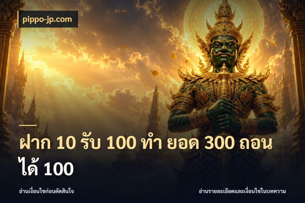 ฝาก 10 รับ 100 ทํา ยอด 300 ถอนได้ 100 pippo-jp.com จับคู่โบนัสกับสไตล์เกมที่ชอบ