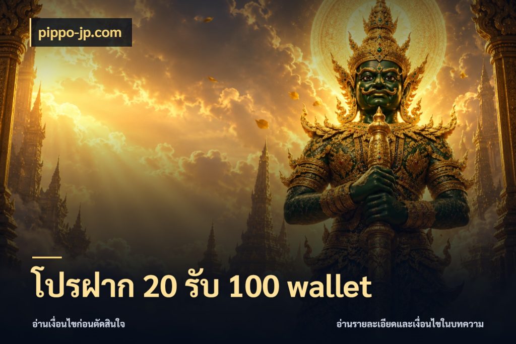 โปรฝาก 20 รับ 100 wallet pippo-jp.com เปิดมุมโปรให้เข้ากับเกมแนวโปรด