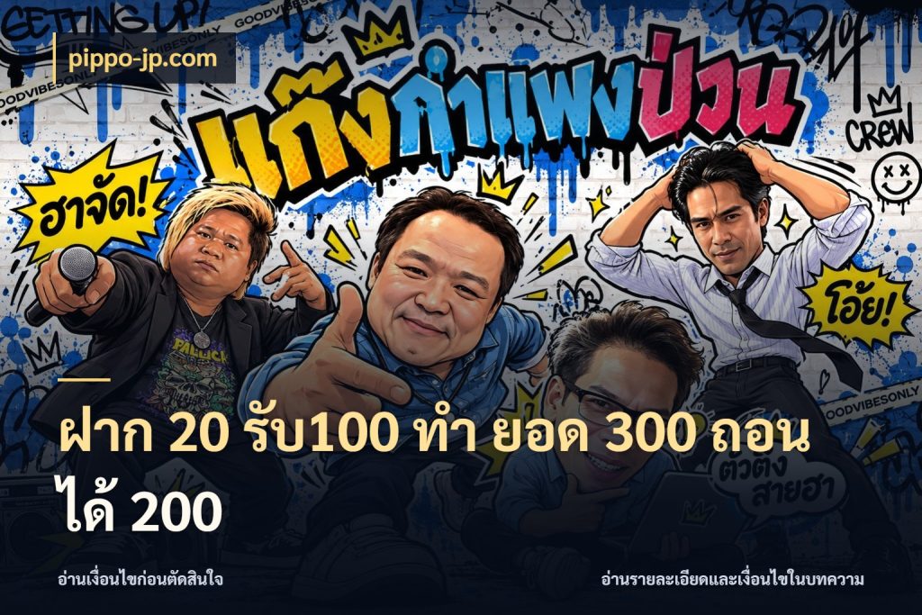 ฝาก 20 รับ100 ทํา ยอด 300 ถอนได้ 200 เครดิตกับรูปแบบโปรที่ตรงใจ ในมุม pippo-jp.com