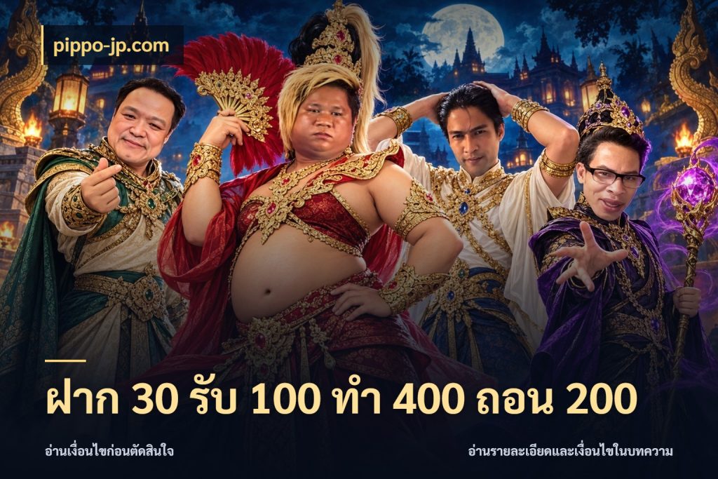 ฝาก 30 รับ 100 ทํา 400 ถอน 200 pippo-jp.com สีสันของโปรฝากและยอดรับ