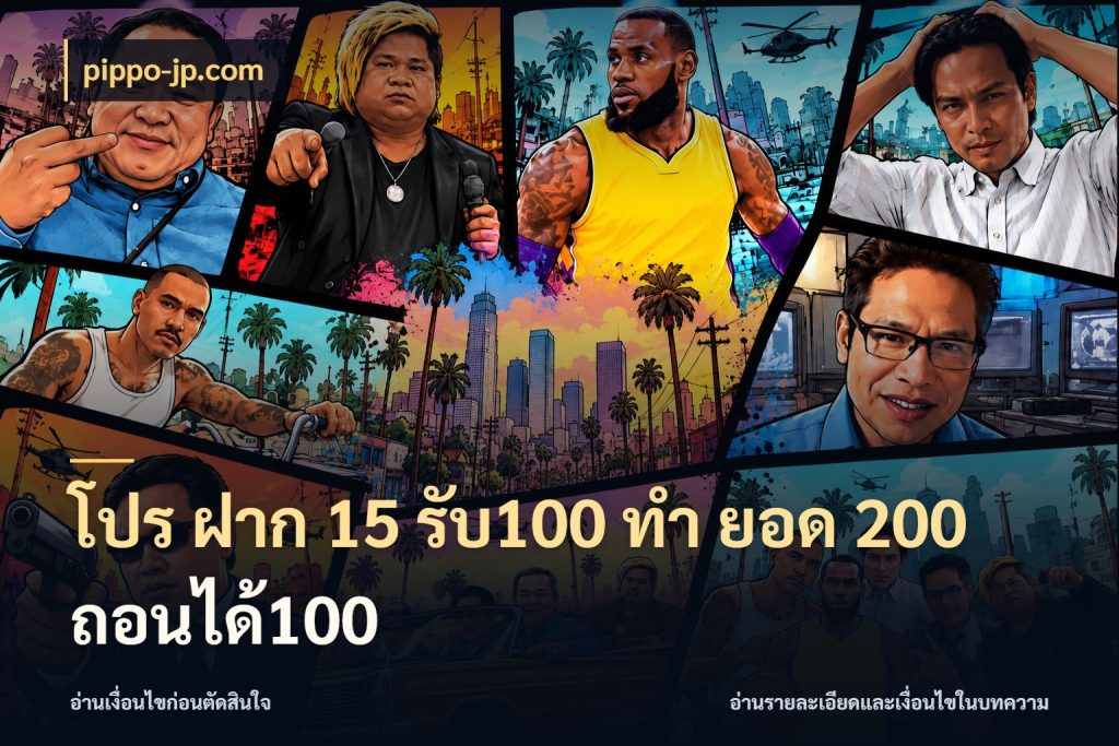 โปร ฝาก 15 รับ100 ทํา ยอด 200 ถอนได้100 โปรยอดรับที่สายเกมสนใจ กับ pippo-jp.com