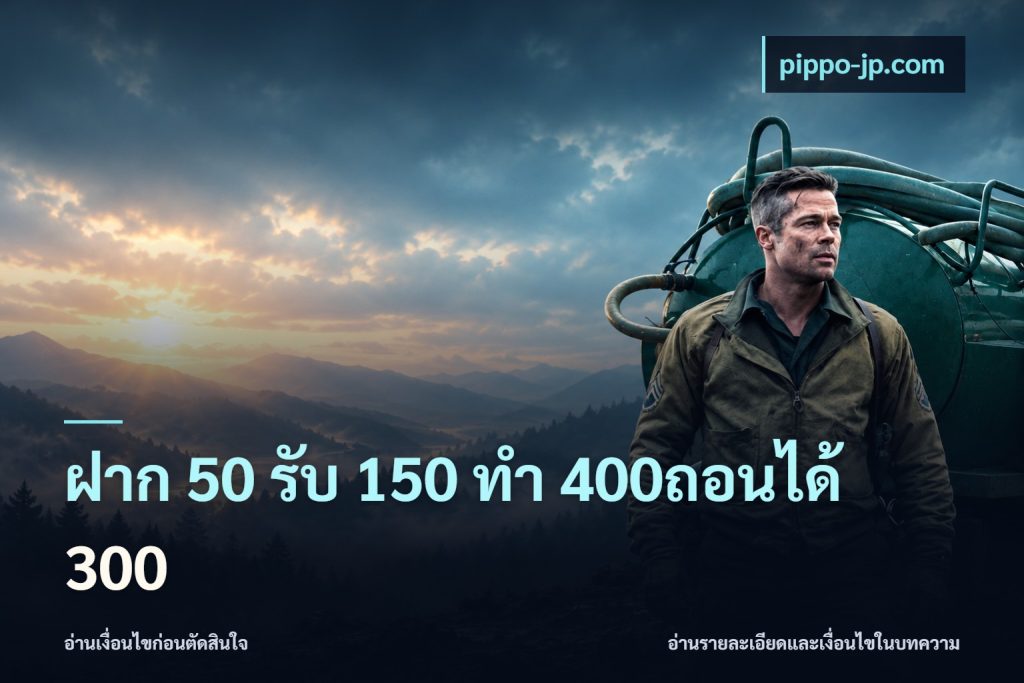 ฝาก 50 รับ 150 ทํา 400ถอนได้ 300