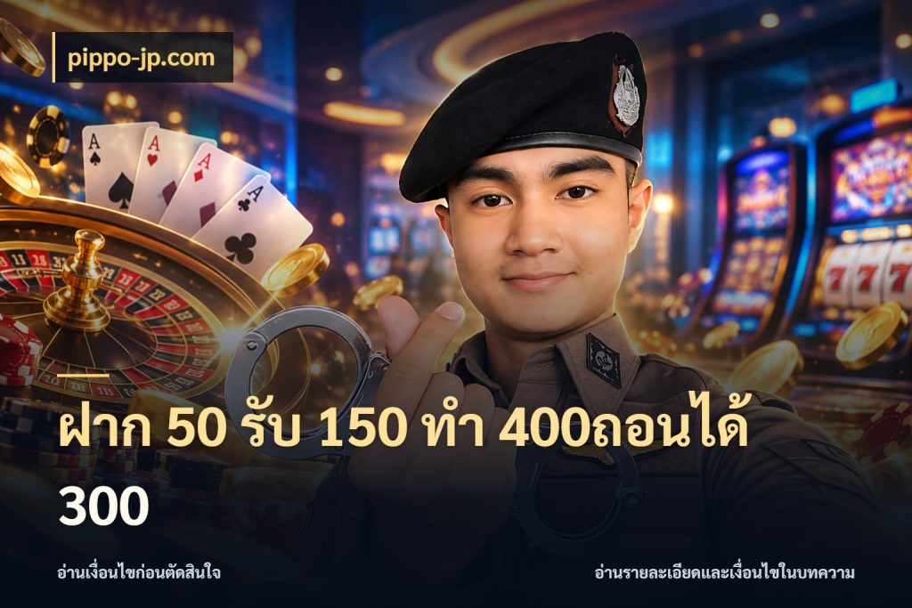 ฝาก 50 รับ 150 ทํา 400ถอนได้ 300 เครดิตกับรูปแบบโปรที่ตรงใจ สไตล์ pippo-jp.com