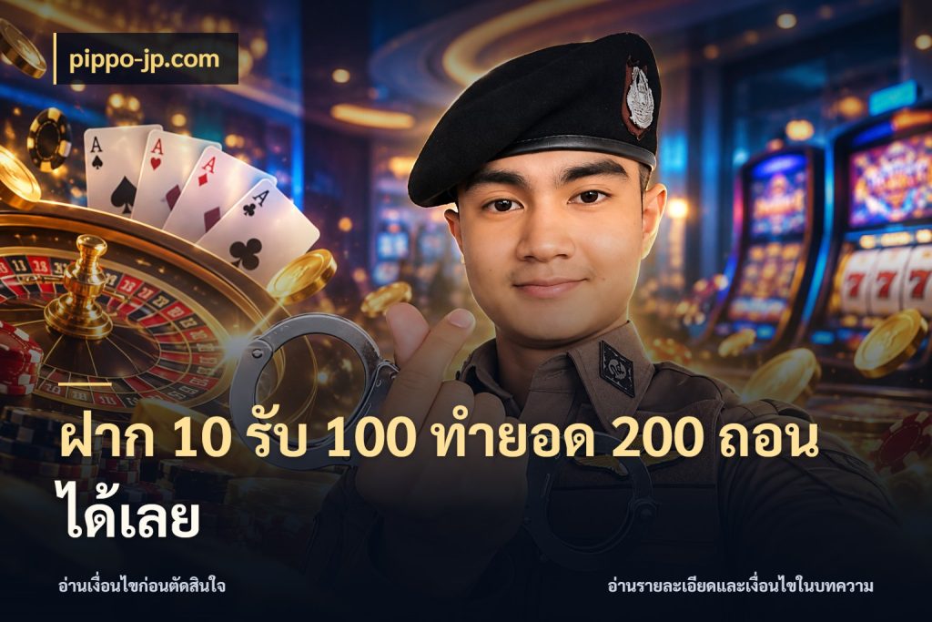 ฝาก 10 รับ 100 ทํายอด 200 ถอนได้เลย โปรยอดรับที่สายเกมสนใจ สไตล์ pippo-jp.com