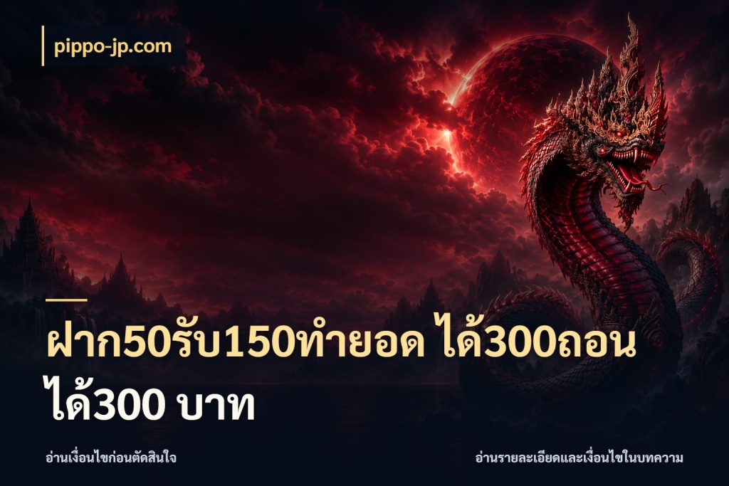 ฝาก50รับ150ทํายอด ได้300ถอนได้300 บาท รูปแบบโบนัสกับสิทธิ์ของสายเกม ในมุม pippo-jp.com