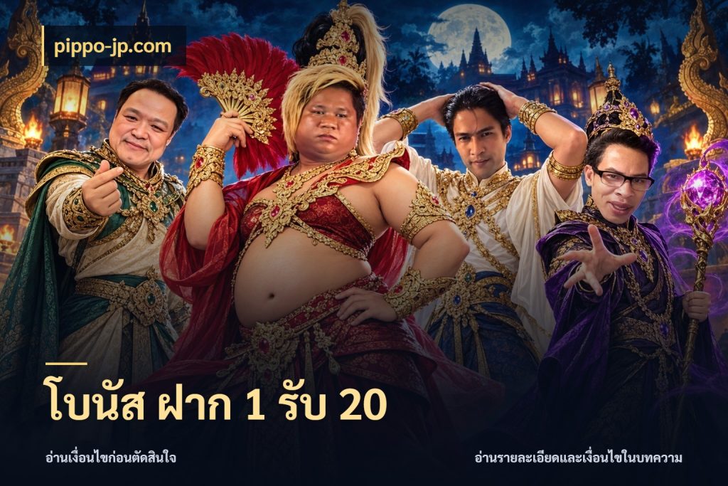 โบนัส ฝาก 1 รับ 20 ยอดฝากและยอดรับในมุมของคนชอบลุ้น ในมุม pippo-jp.com