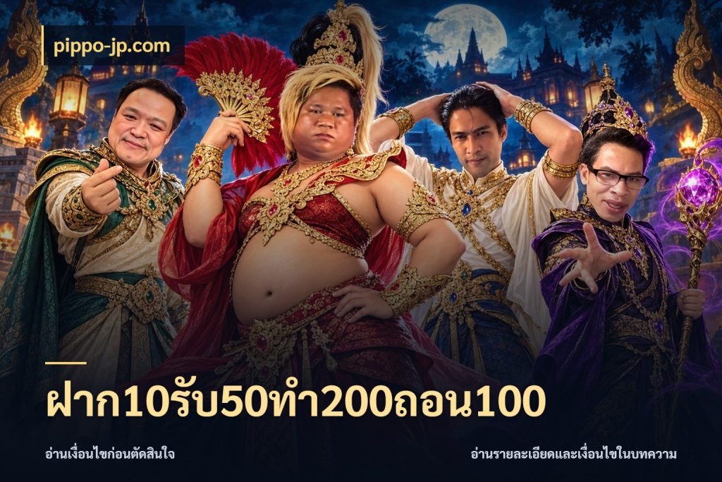 ฝาก10รับ50ทํา200ถอน100 สีสันของโปรฝากและยอดรับ กับ pippo-jp.com