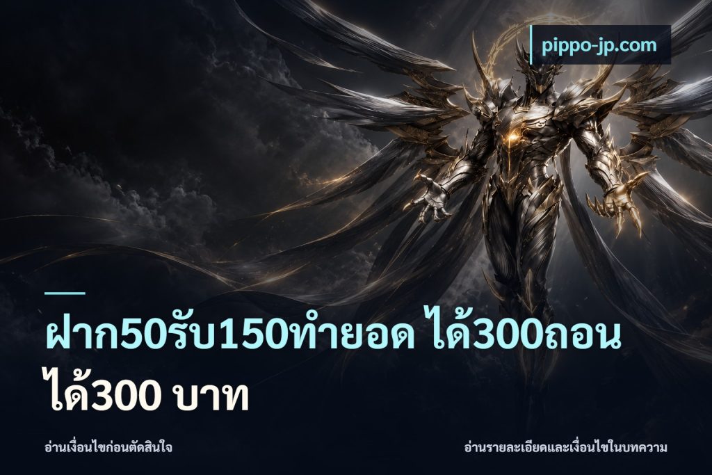ฝาก50รับ150ทำยอด ได้300ถอนได้300 บาท