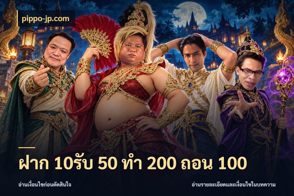 ฝาก 10รับ 50 ทํา 200 ถอน 100 จับประเด็นยอดรับก่อนเลือกความสนุก ในมุม pippo-jp.com