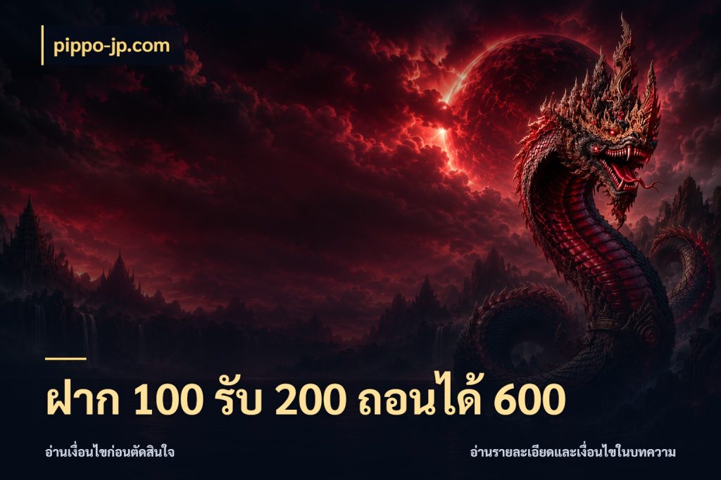 ฝาก 100 รับ 200 ถอนได้ 600 เปิดมุมโปรให้เข้ากับเกมแนวโปรด กับ pippo-jp.com