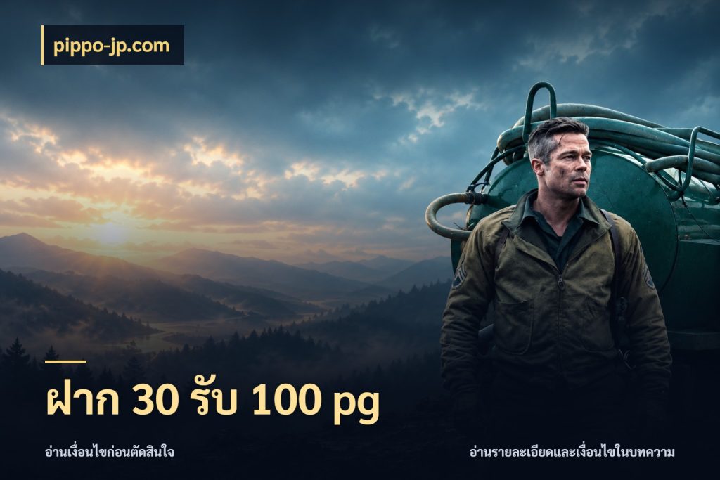 ฝาก 30 รับ 100 pg ยอดฝากและยอดรับในมุมของคนชอบลุ้น สไตล์ pippo-jp.com