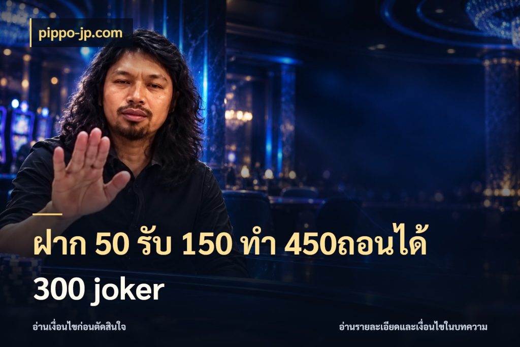 ฝาก 50 รับ 150 ทํา 450ถอนได้ 300 joker ยอดฝากและยอดรับในมุมของคนชอบลุ้น กับ pippo-jp.com