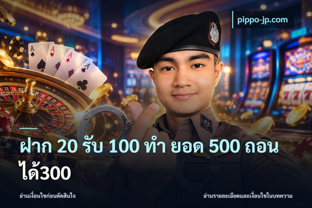 ฝาก 20 รับ 100 ทํา ยอด 500 ถอนได้300