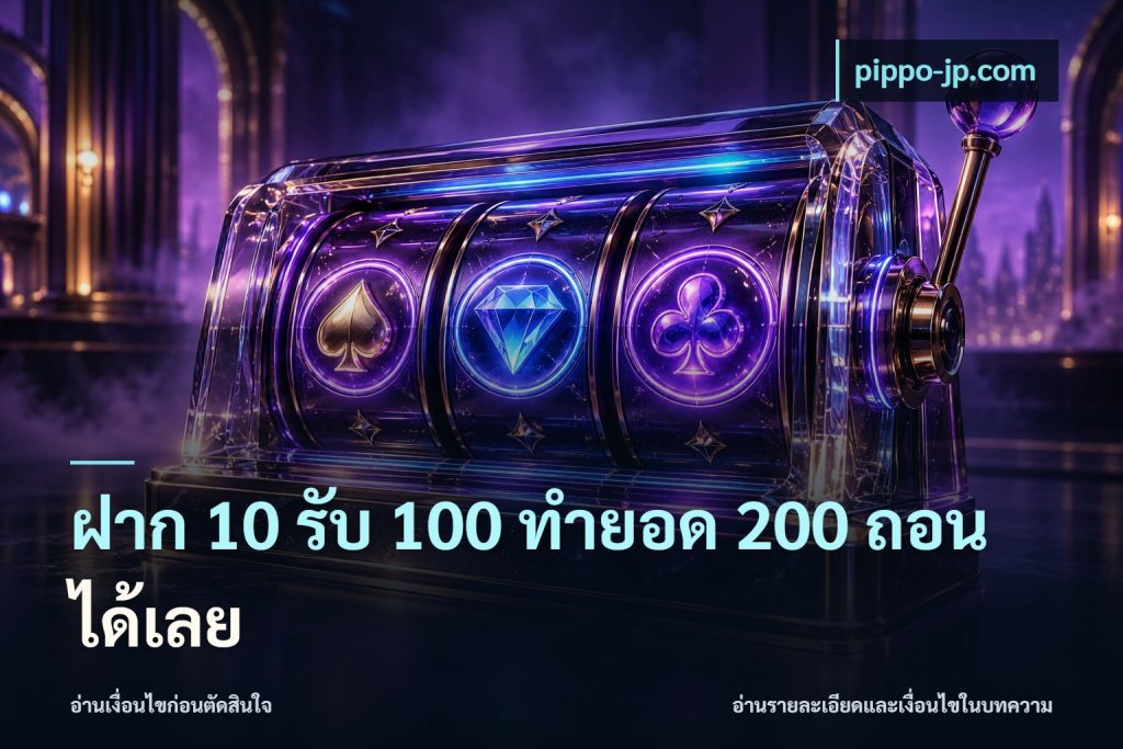 ฝาก 10 รับ 100 ทำยอด 200 ถอนได้เลย